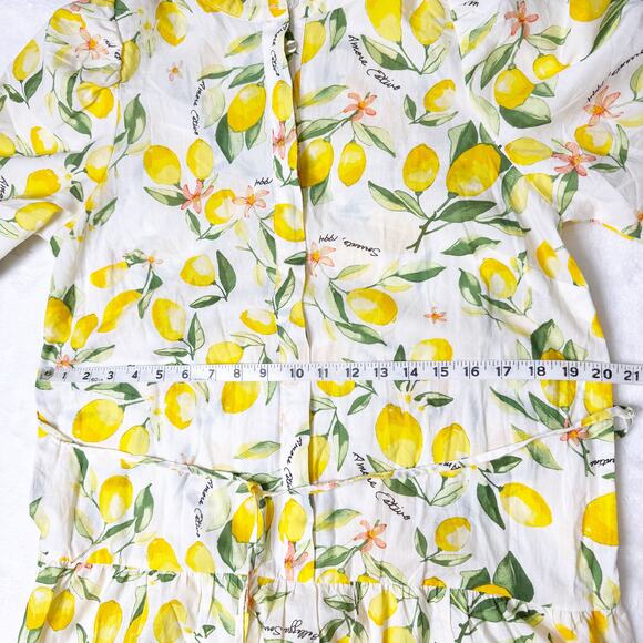 H&M NEW with tags Ankle Length Cotton Lemon Print Maxi Dress size Medium - Picture 7 of 12